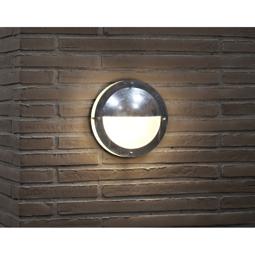 Nordlux - Vägglampa för utomhusbruk MALTA 1xE27/60W/230V IP54 silver