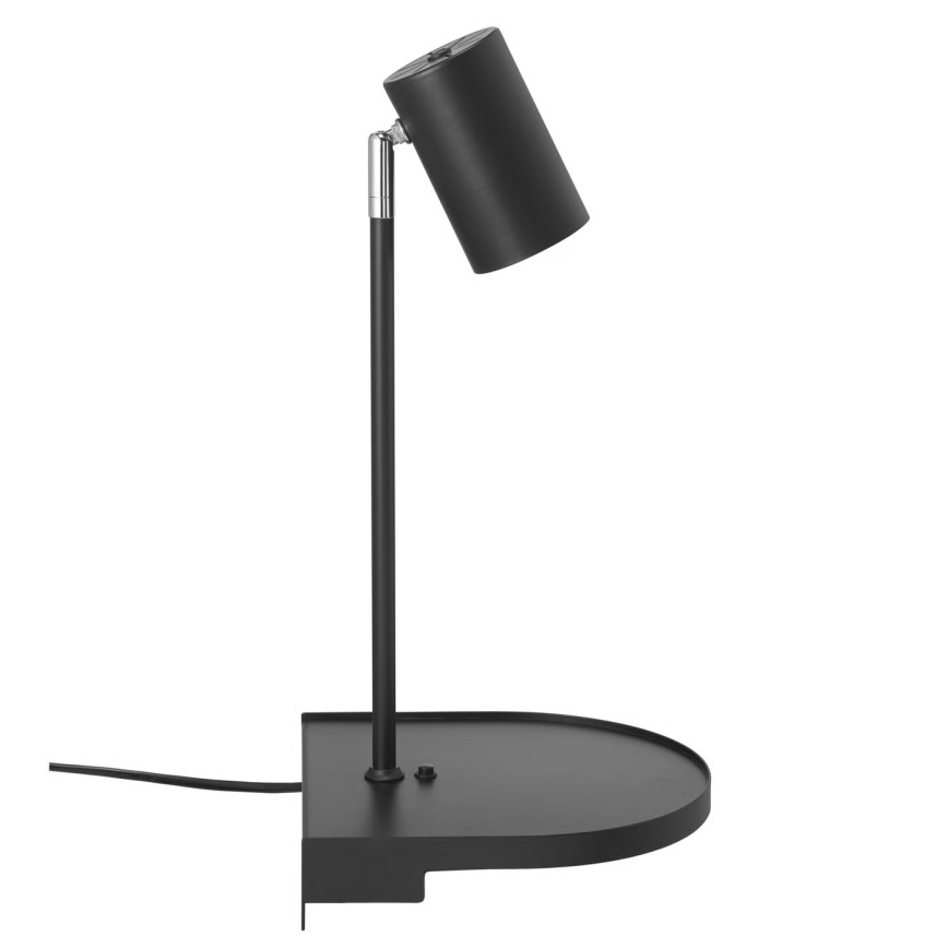 Nordlux - Vägglampa med hylla CODY 1xGU10/15W/230V svart