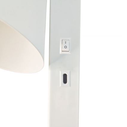 Nordlux - Vägglampa med USB WILMER 1xE14/40W/230V vit