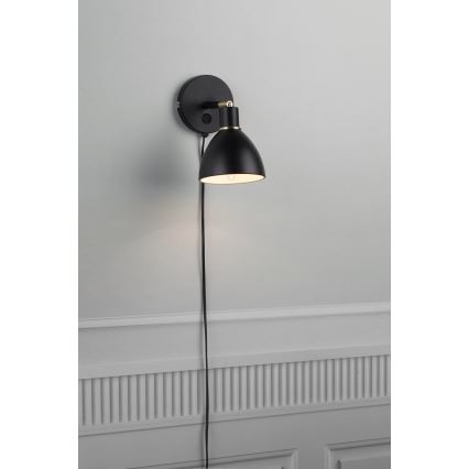 Nordlux - Vägglampa RAY 1xE14/25W/230V svart