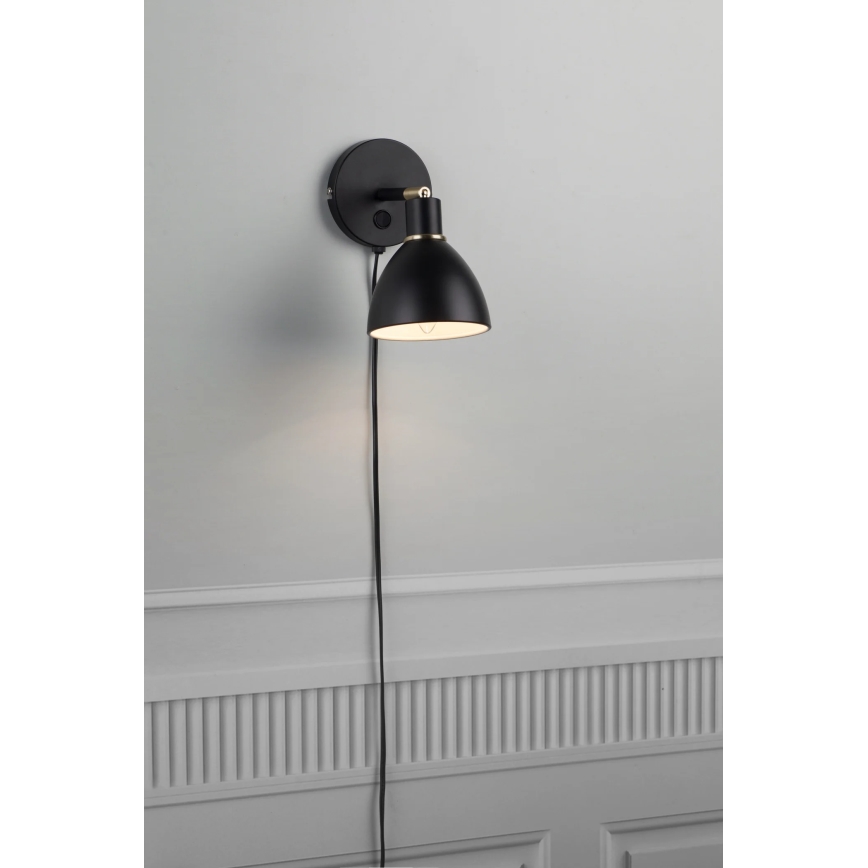 Nordlux - Vägglampa RAY 1xE14/25W/230V svart