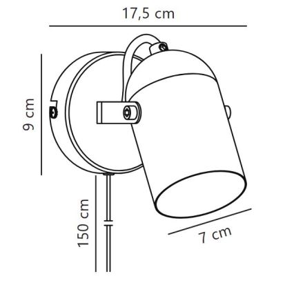 Nordlux - Väggspotlight LOTUS 1xE14/40W/230V