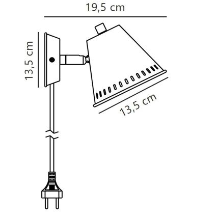 Nordlux - Väggspotlight PINE 1xGU10/15W/230V