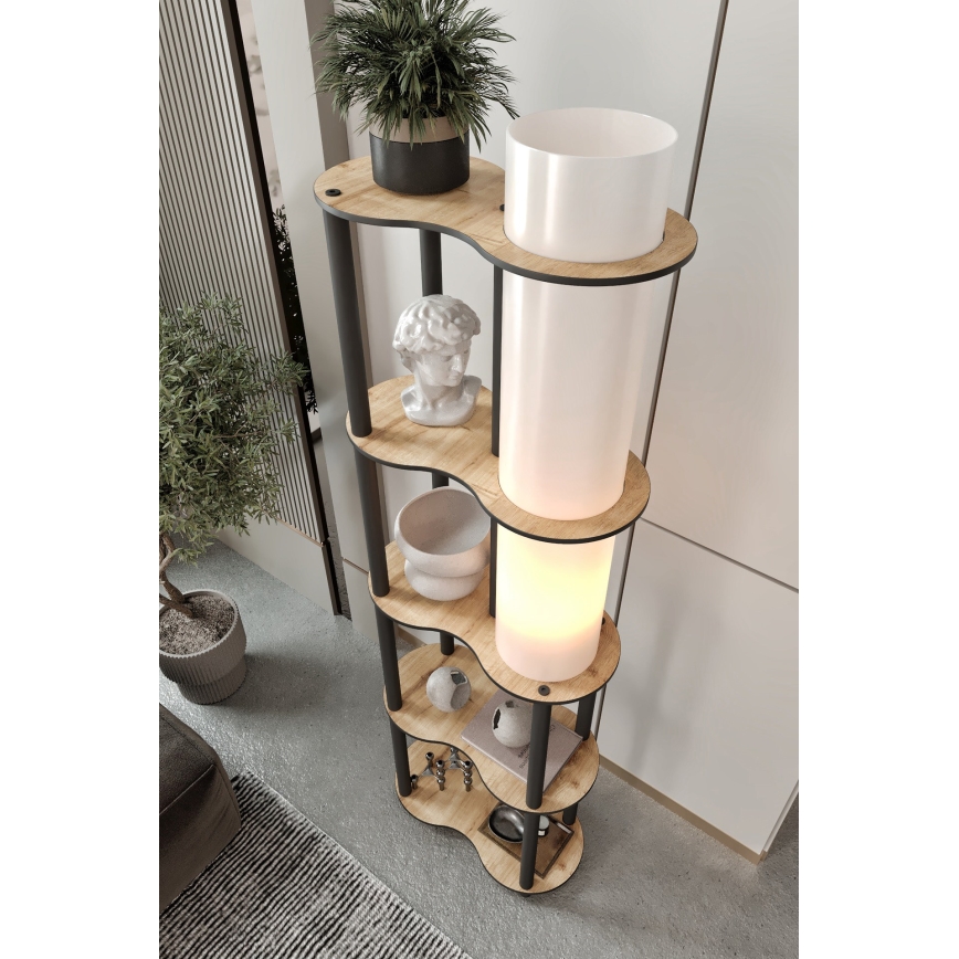 NOTO golvlampa med hyllor 1xE27/40W/230V beige/svart
