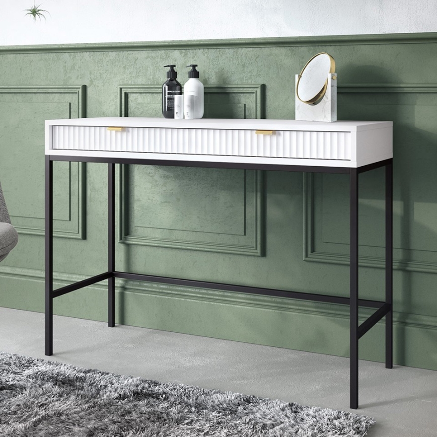 Avlastningsbord NOVA 77x104 cm vit/svart