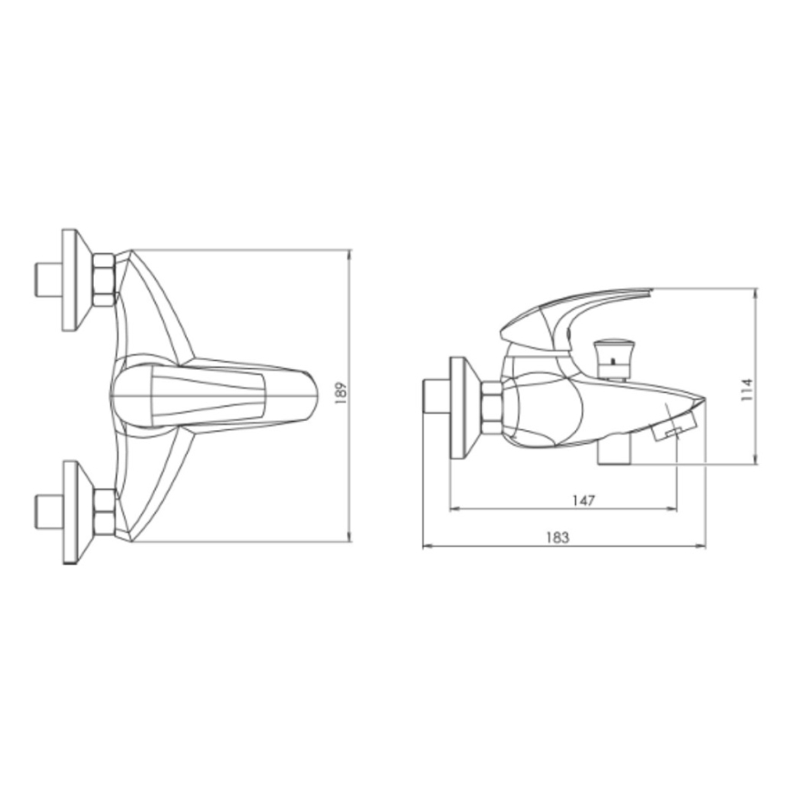 Novaservis - Badkarsblandare METALIA, polerad krom