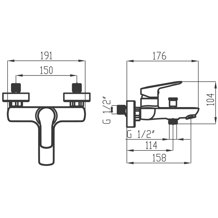 Novaservis - Badkarsset med blandare METALIA i blank krom
