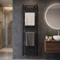 Novaservis - Badrums-handdukstork, stegmodell, 648W/230V, 160x45 cm, svart, rak