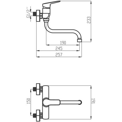 Novaservis - Diskho/tvättställsblandare METALIA skinande krom