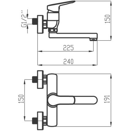 Novaservis - Diskho/tvättställsblandare METALIA skinande krom