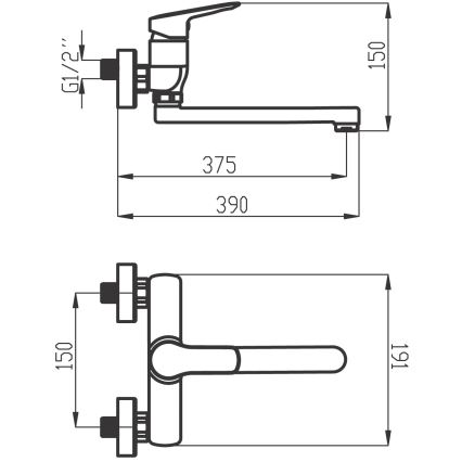 Novaservis - Diskho/tvättställsblandare METALIA skinande krom