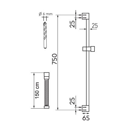 Novaservis - Dusch set ECO skinande krom
