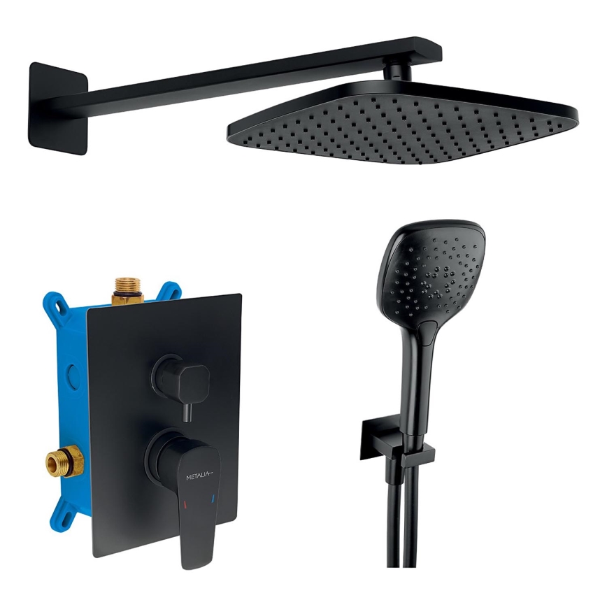 Novaservis - Duschset med dold kran METALIA ECO matt svart