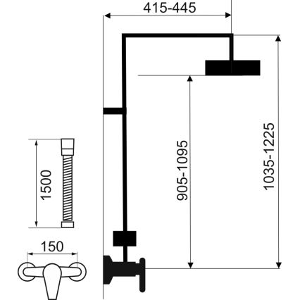 Novaservis - Duschutrustning med termostat METALIA ECO skinande krom