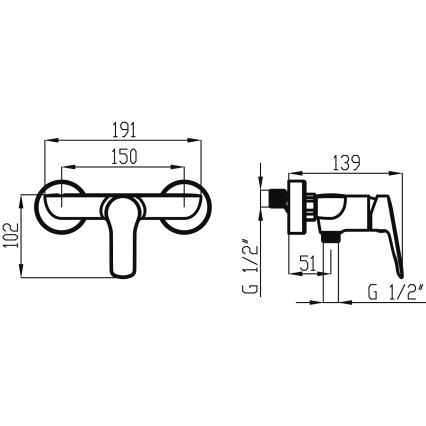 Novaservis - Dushkran METALIA skinande krom