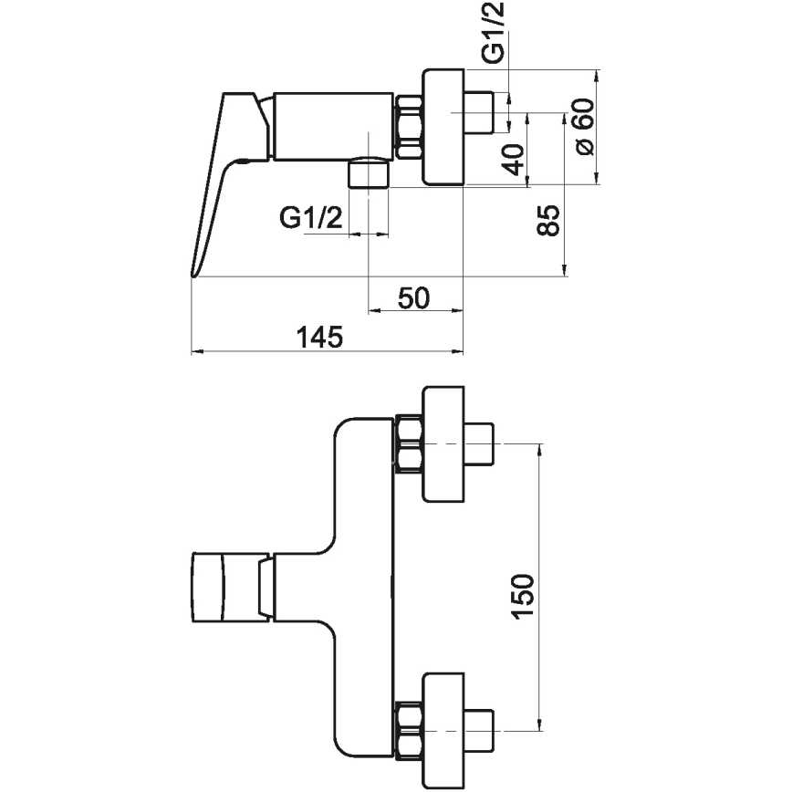Novaservis - Dushkran NOBLESS EGO matt svart