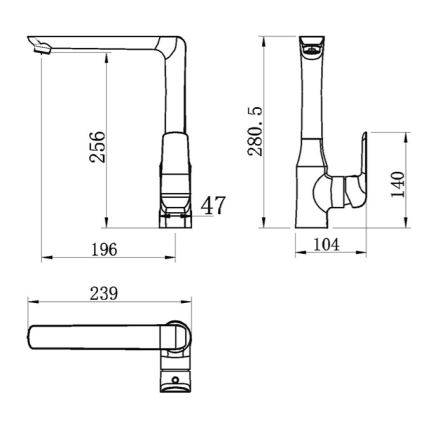Novaservis - Köksblandare NOBLESS TINA i polerad krom