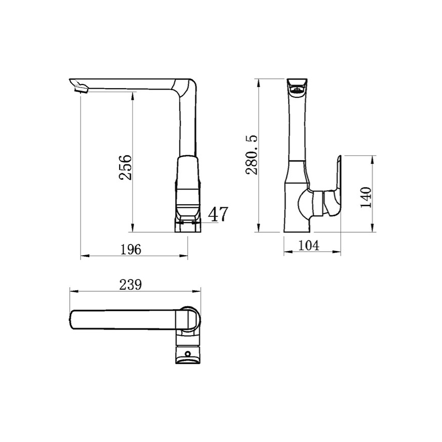 Novaservis - Köksblandare NOBLESS TINA svart