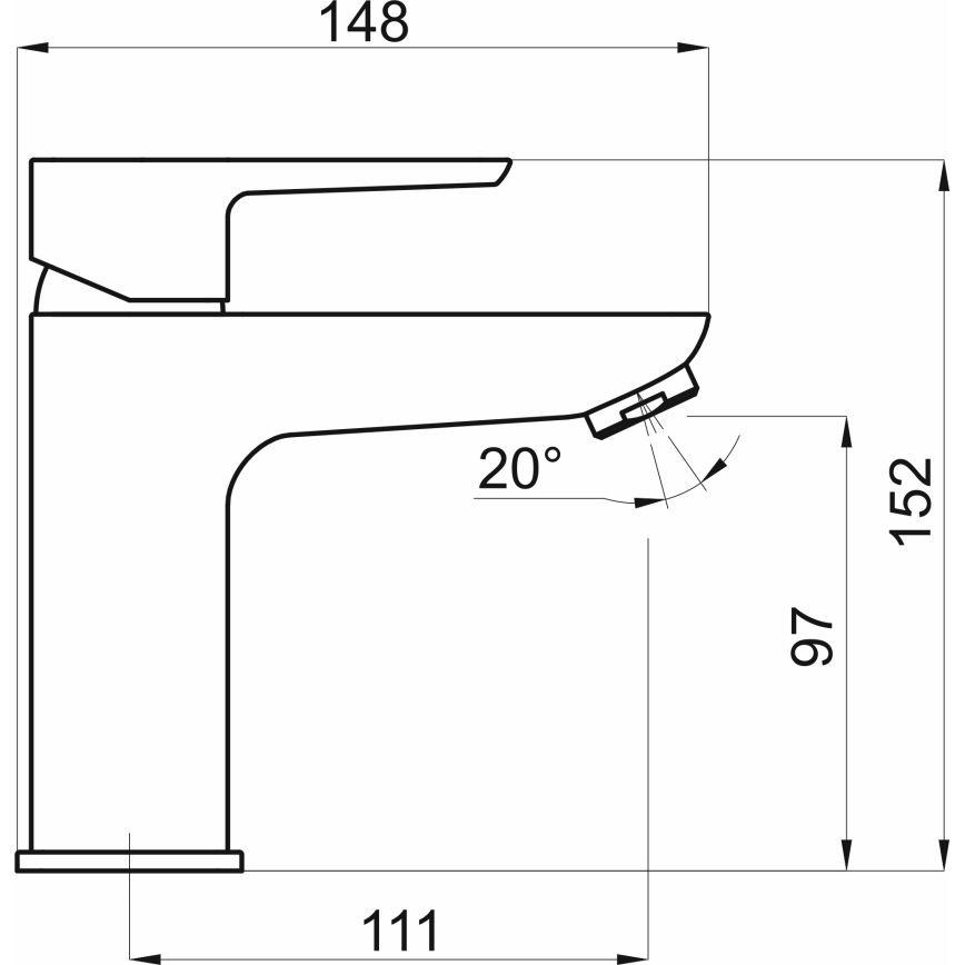 Novaservis - Kran till handfat METALIA ECO 15,2 cm matt svart