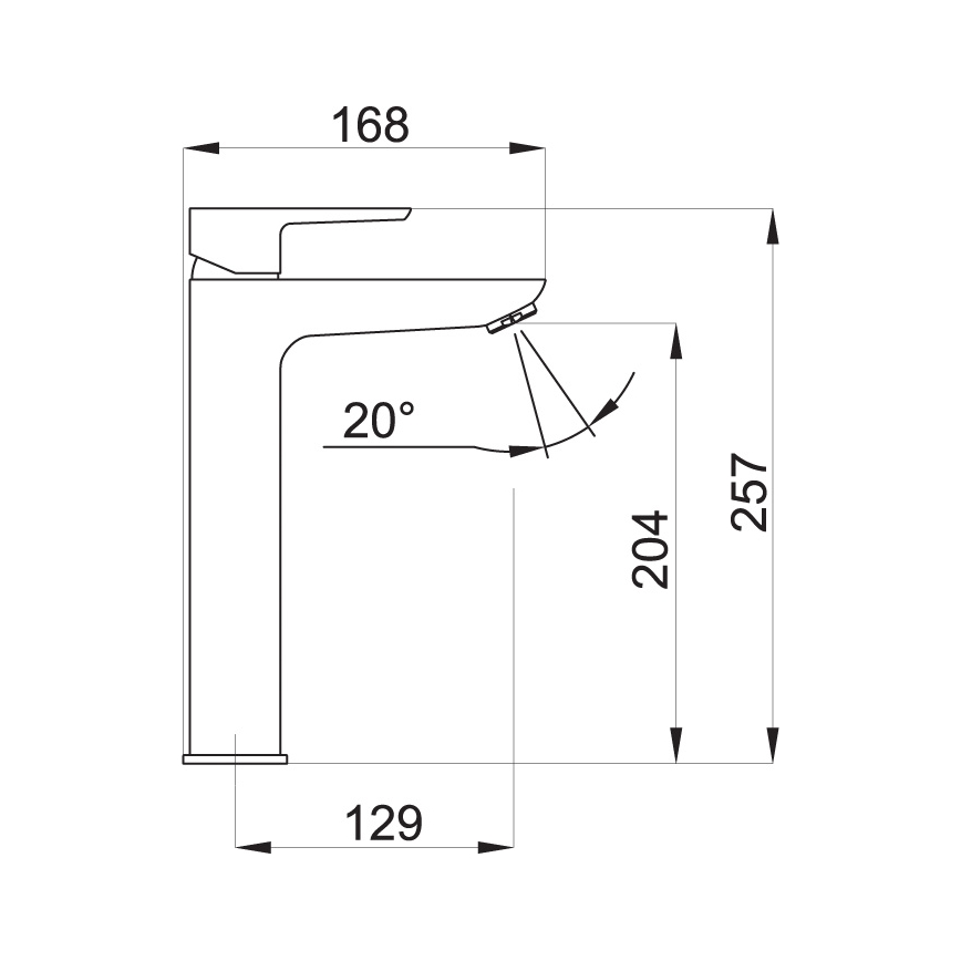 Novaservis - Kran till handfat METALIA ECO 25,7 cm skinande krom