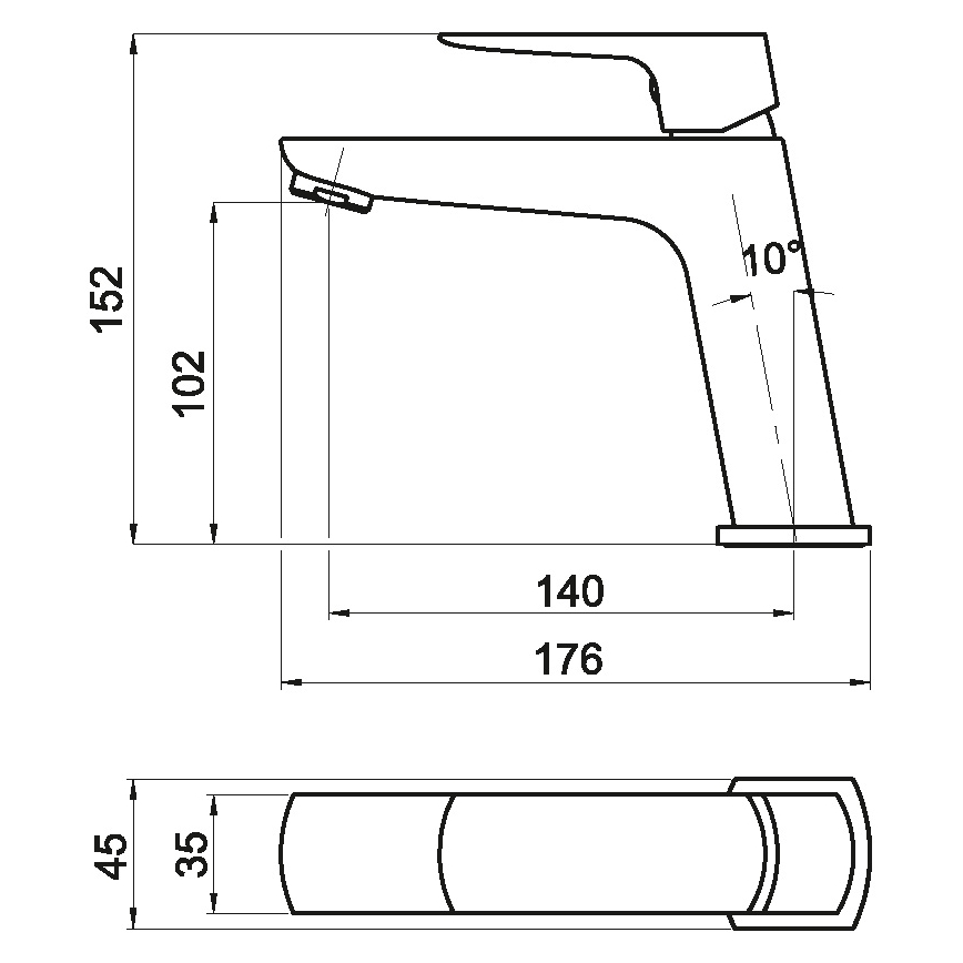 Novaservis - Kran till handfat NOBLESS EGO matt svart