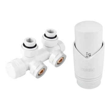 Novaservis - Set för radiatorer med central anslutning, hörnutförande, vit