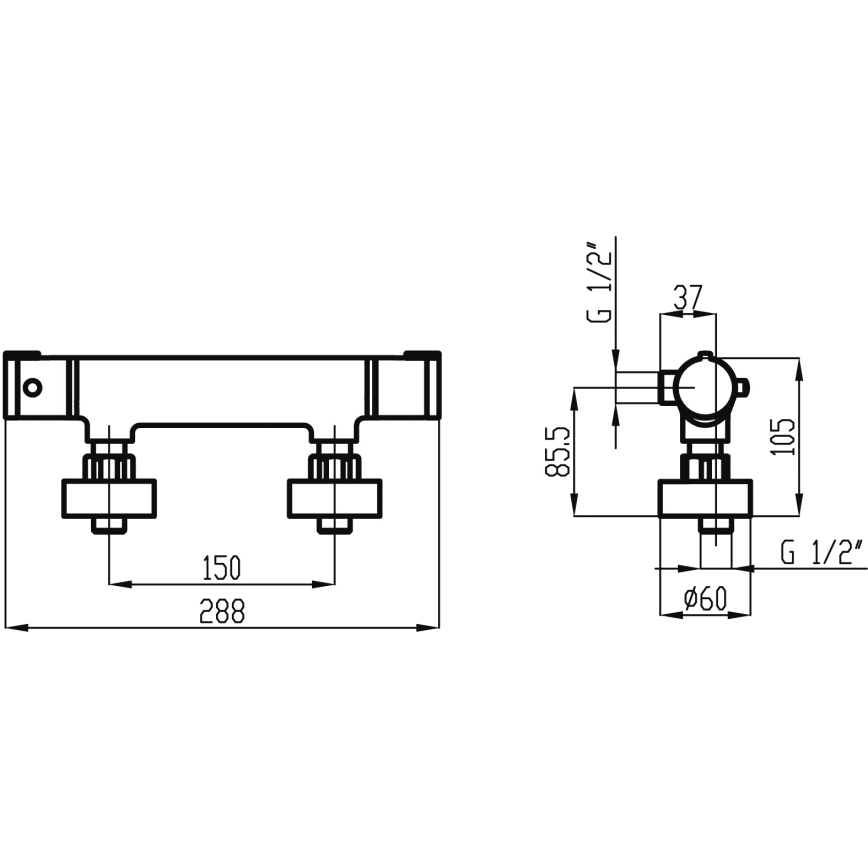 Novaservis - Termostatisk duschkran METALIA skinande krom