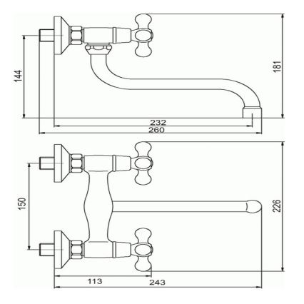 Novaservis - TITANIA RETRO disk- och tvättställsblandare, blank krom