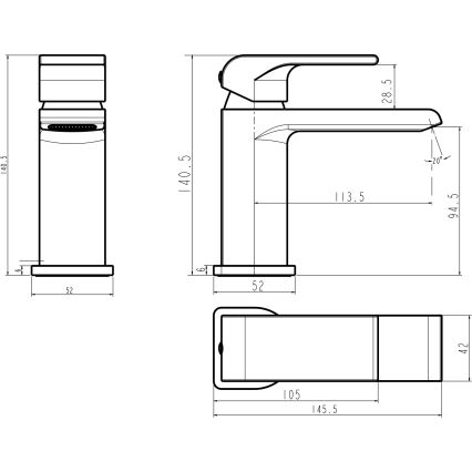 Novaservis - Tvättställsblandare NOBLESS SHARP blank krom