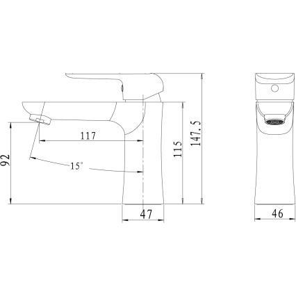 Novaservis - Tvättställsblandare NOBLESS TINA blank krom