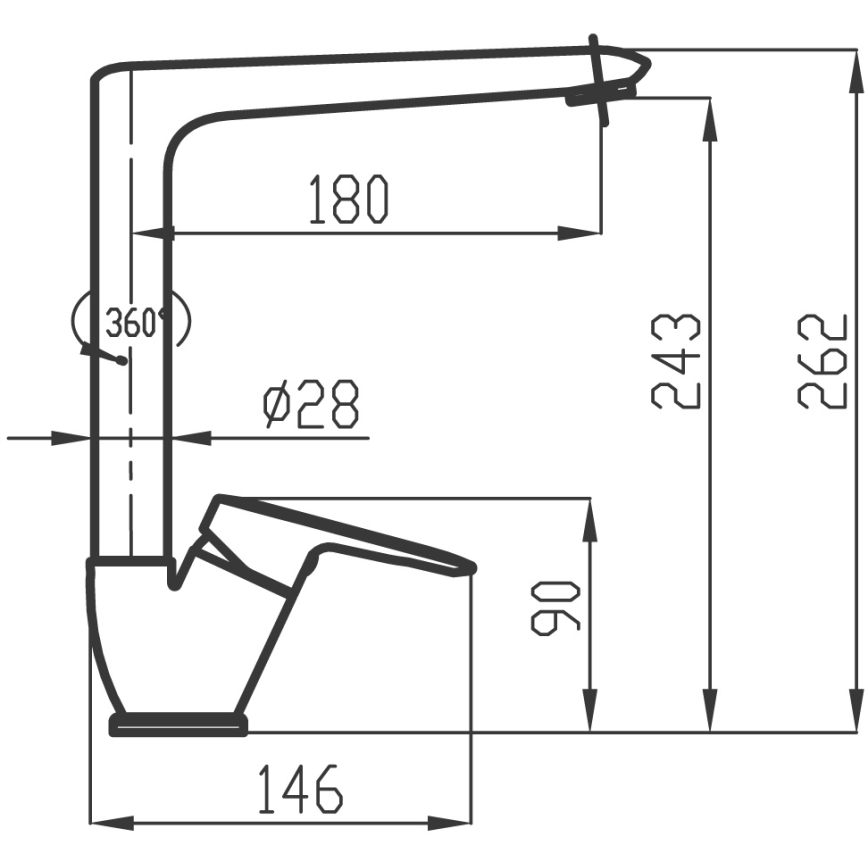 Novaservis - Vaskkran METALIA 26,2 cm skinande krom