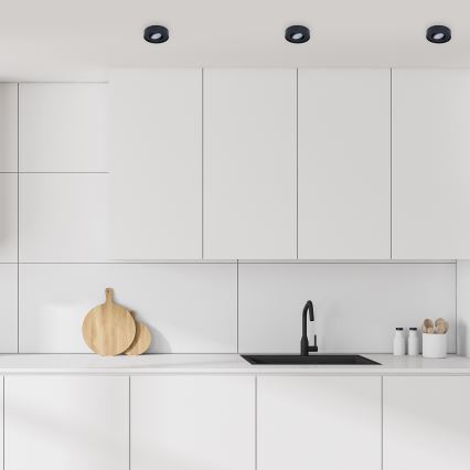 Infälld spotlight NUSA 1xGU5,3/MR16/50W/12V rund svart