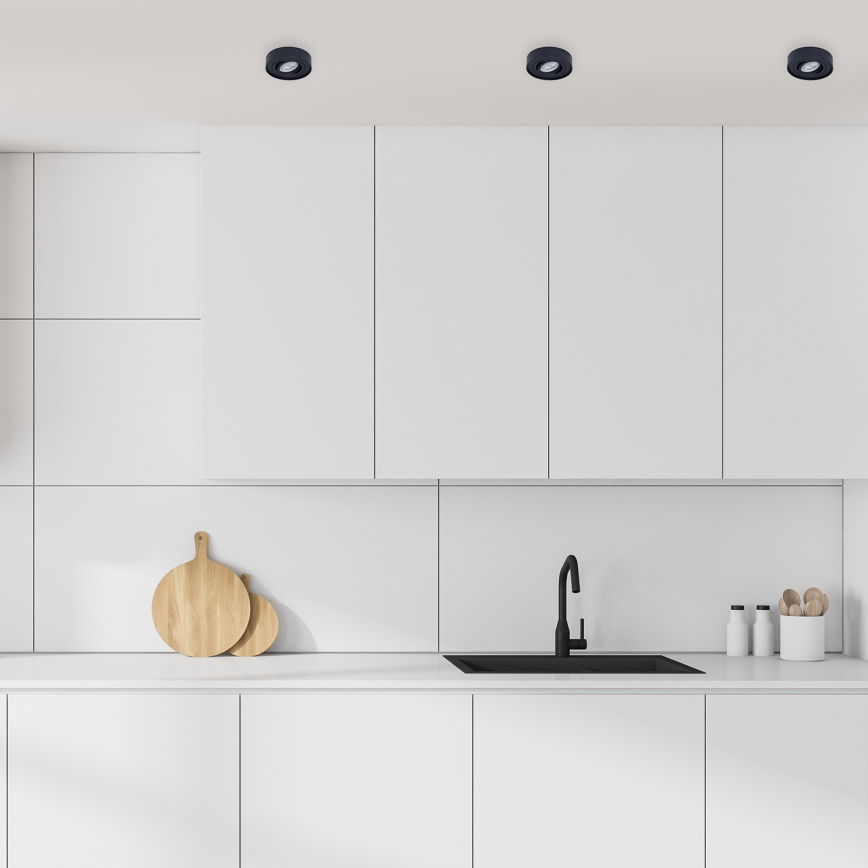 Infälld spotlight NUSA 1xGU5,3/MR16/50W/12V rund svart