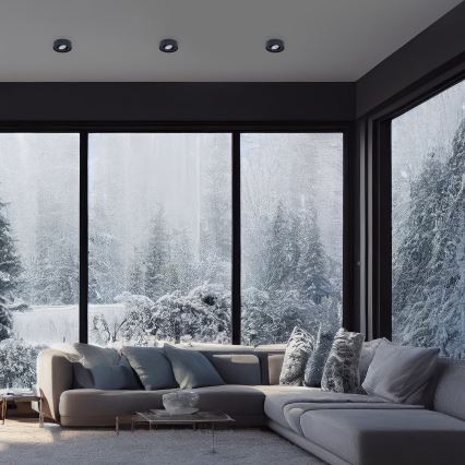 Infälld spotlight NUSA 1xGU5,3/MR16/50W/12V rund svart