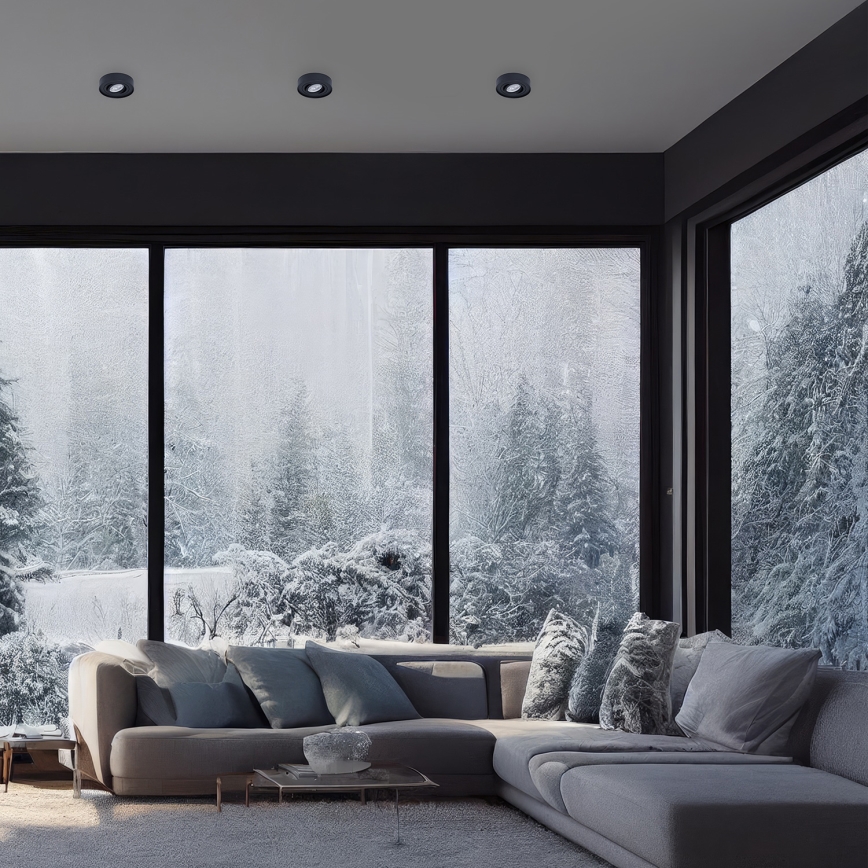 Infälld spotlight NUSA 1xGU5,3/MR16/50W/12V rund svart