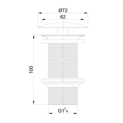 OMNIRES A82CR - Tvättställsavlopp DRAIN diameter 7,2 cm skinande krom