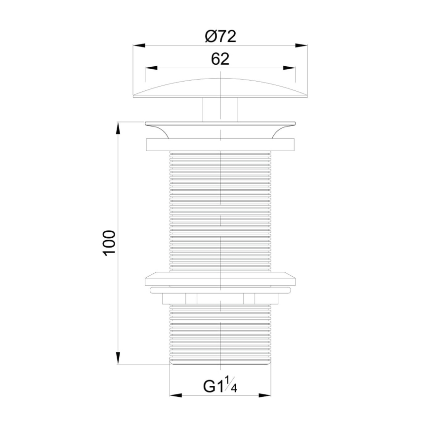 OMNIRES A82CR - Tvättställsavlopp DRAIN diameter 7,2 cm skinande krom