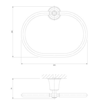 OMNIRES AL53230CR - Handdukshängare för vägg ART LINE skinande krom