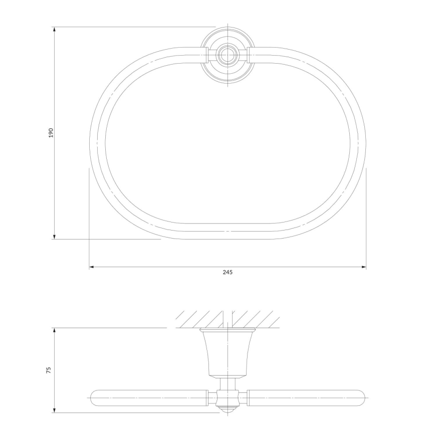 OMNIRES AL53230CR - Handdukshängare för vägg ART LINE skinande krom