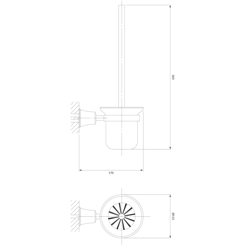 OMNIRES AL53620CR - Toaletborste med vägghängare ART LINE skinande krom