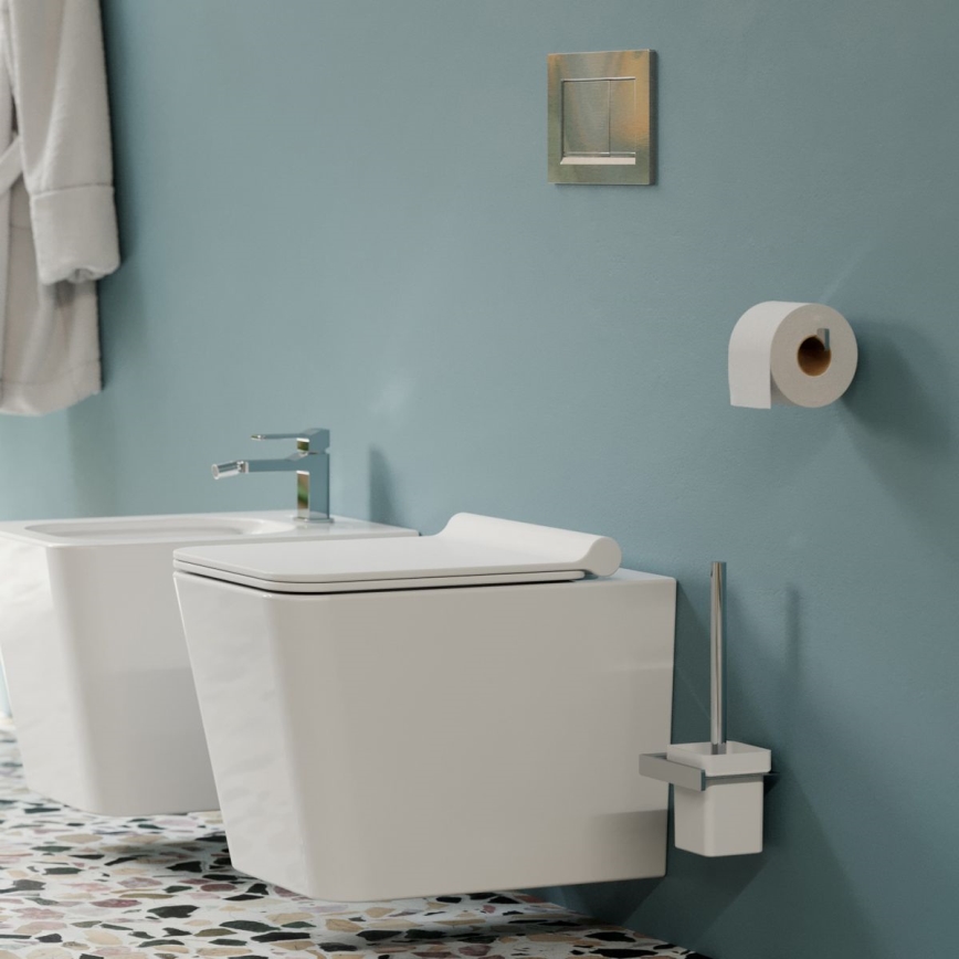 OMNIRES BOSTONDEBP - Toalettsits SoftClose BOSTON duroplast/glänsande vit