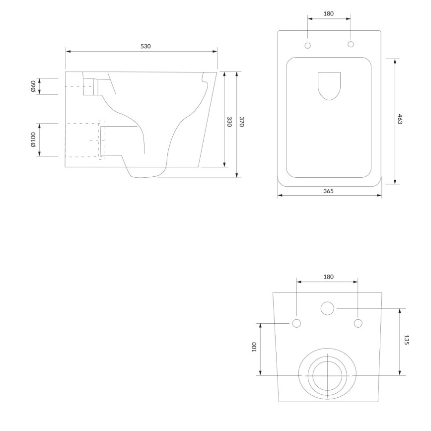 OMNIRES BOSTONMWBP - Vägghängd WC med SoftClose-sits BOSTON, keramik/blank vit