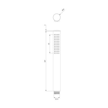OMNIRES CONTOUR-RCR - Handhållen dush CONTOUR skinande krom
