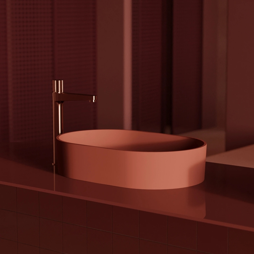 OMNIRES CT8012CPB - Tvättställsblandare CONTOUR 31,2 cm, borstad koppar
