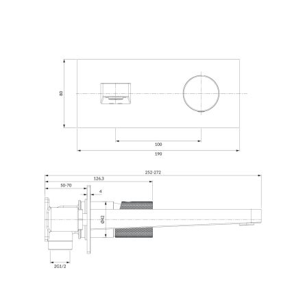 OMNIRES CT8015CR - Tvättställsblandare för infällnad CONTOUR blank krom