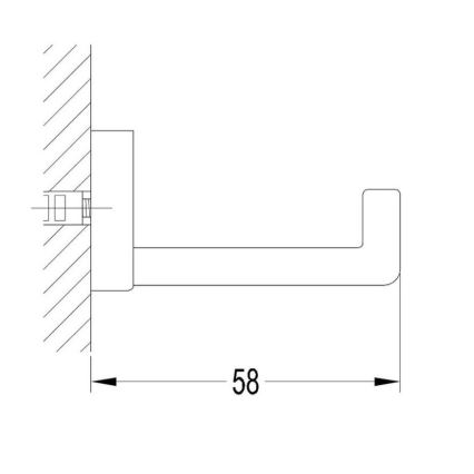 OMNIRES DA70110BL - Väggkrok DARLING halv-matt svart