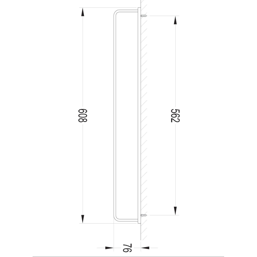 OMNIRES DA70216BL- Väggmonterad handdukshängare DARLING 61 cm matt svart