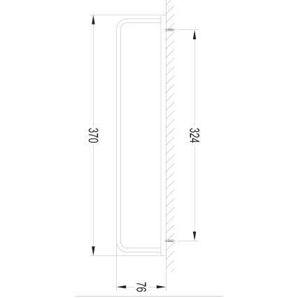 OMNIRES DA70230BL - Handdukshängare för vägg DARLING 37 cm halv-matt svart