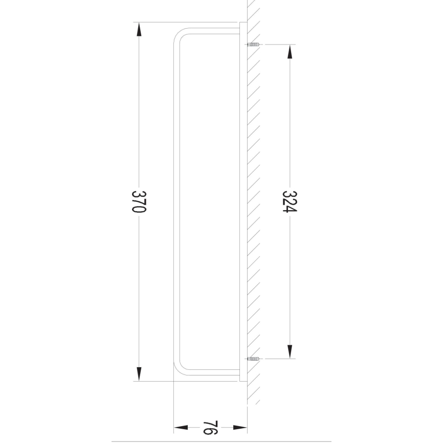 OMNIRES DA70230BL - Handdukshängare för vägg DARLING 37 cm halv-matt svart