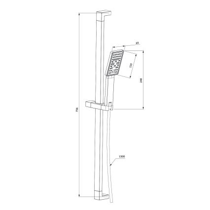 OMNIRES JIMJIM-SCR - Duschset JIMJIM blank krom